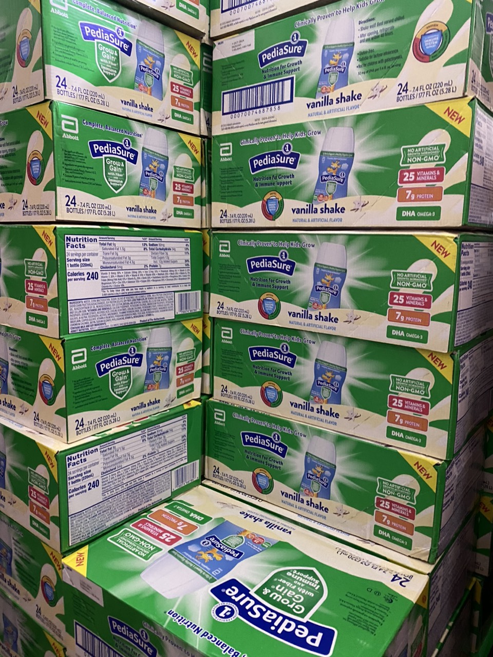 Thùng 24 chai Sữa nước Pediasure Grow and Gain 237ml Mỹ Fiber chất xơ xanh lá